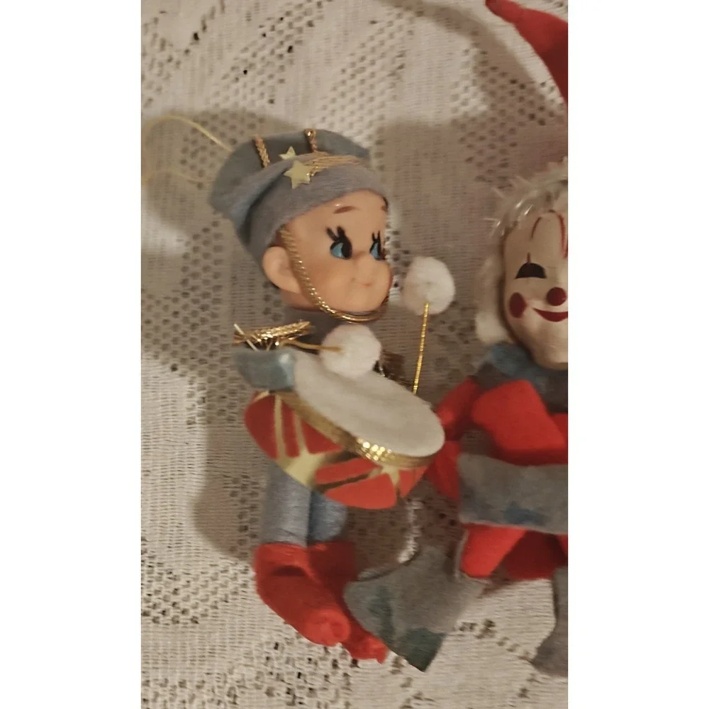(Lot of 6) Vintage Elves  Knee Hugger Elf  Clown Elf  Japan Mcm Christmas